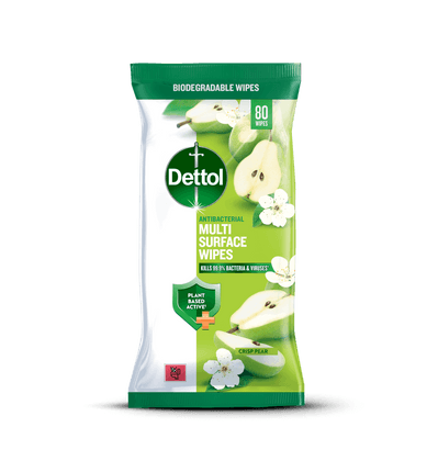 Dettol Antibacterial Disinfectant Wipes Crisp Pear 80s